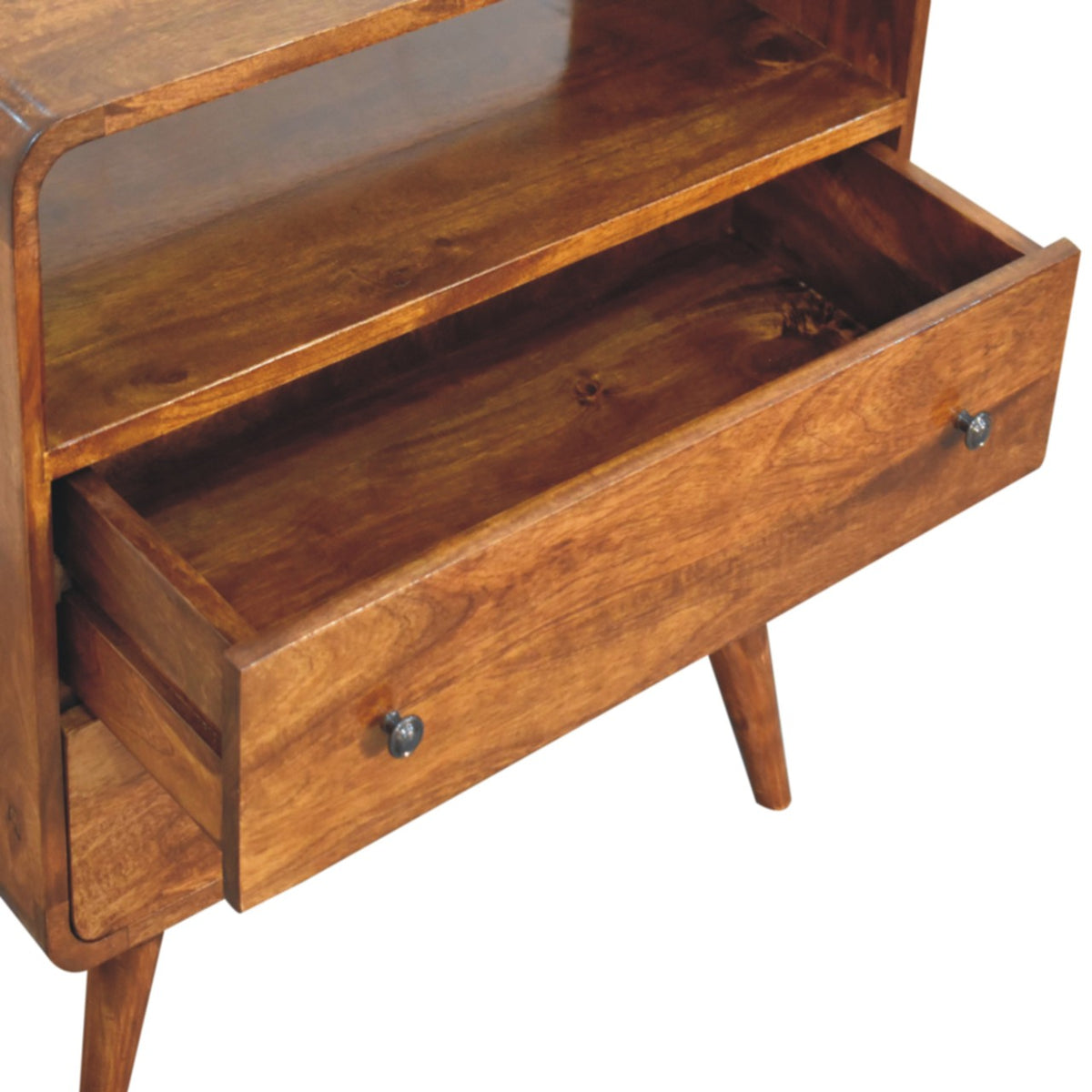 Commode Curved Nordic Charm — Finition Châtaigne