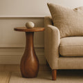 Table d'Appoint Curved Base — Finition Ambre